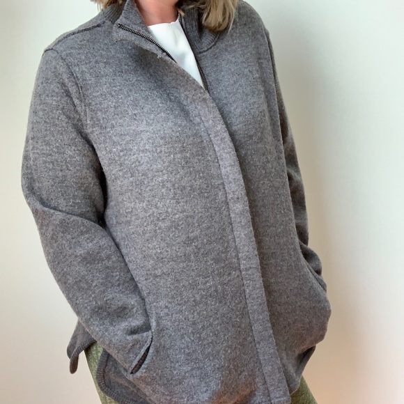 Eileen Fisher wool zip up sweater - Picture 3 of 6